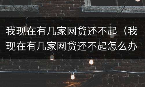 我现在有几家网贷还不起（我现在有几家网贷还不起怎么办）