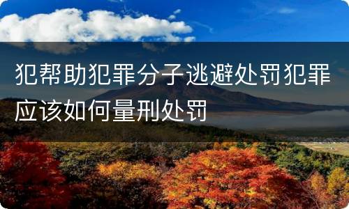 犯帮助犯罪分子逃避处罚犯罪应该如何量刑处罚