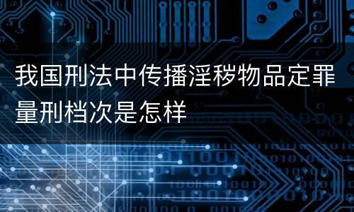 我国刑法中传播淫秽物品定罪量刑档次是怎样