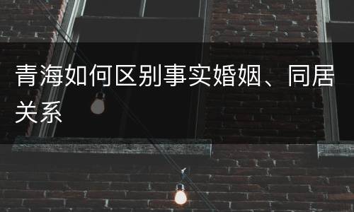 青海如何区别事实婚姻、同居关系