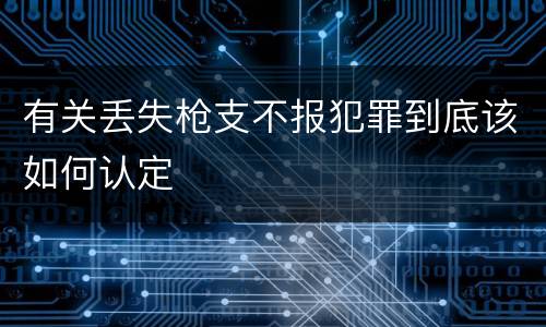 有关丢失枪支不报犯罪到底该如何认定