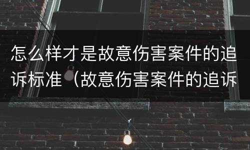怎么样才是故意伤害案件的追诉标准（故意伤害案件的追诉期）