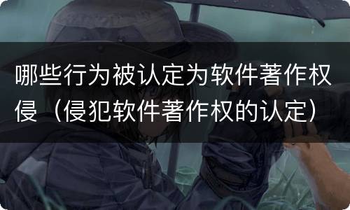 哪些行为被认定为软件著作权侵（侵犯软件著作权的认定）