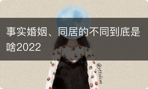 事实婚姻、同居的不同到底是啥2022