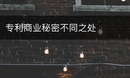 专利商业秘密不同之处