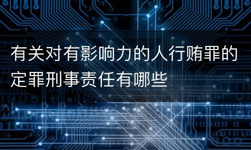 有关对有影响力的人行贿罪的定罪刑事责任有哪些