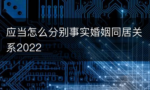 应当怎么分别事实婚姻同居关系2022