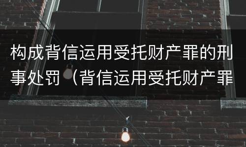 构成背信运用受托财产罪的刑事处罚（背信运用受托财产罪的处罚对象）