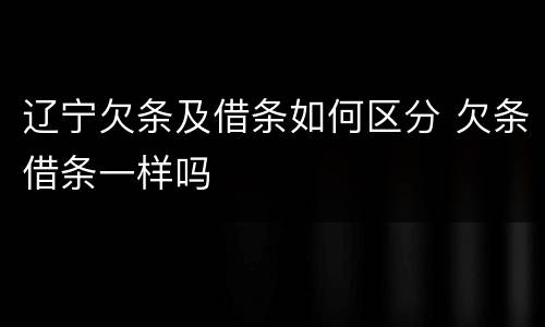 辽宁欠条及借条如何区分 欠条借条一样吗