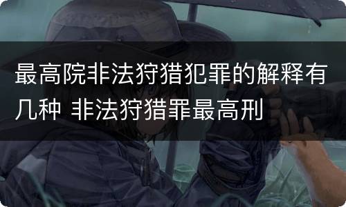 最高院非法狩猎犯罪的解释有几种 非法狩猎罪最高刑