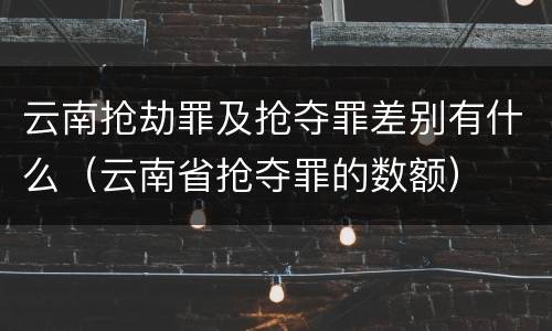 云南抢劫罪及抢夺罪差别有什么（云南省抢夺罪的数额）