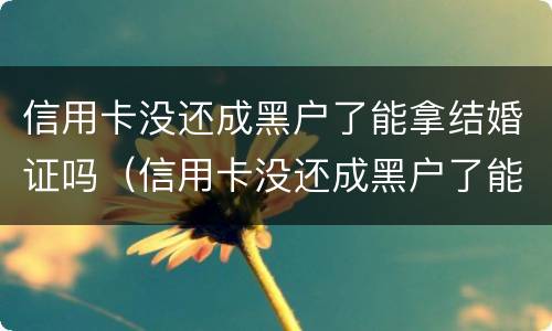 信用卡没还成黑户了能拿结婚证吗（信用卡没还成黑户了能拿结婚证吗）