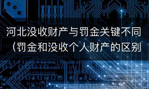 河北没收财产与罚金关键不同（罚金和没收个人财产的区别）
