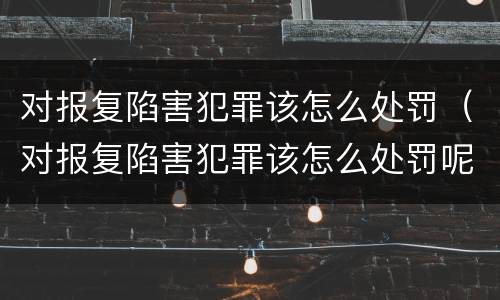 对报复陷害犯罪该怎么处罚（对报复陷害犯罪该怎么处罚呢）