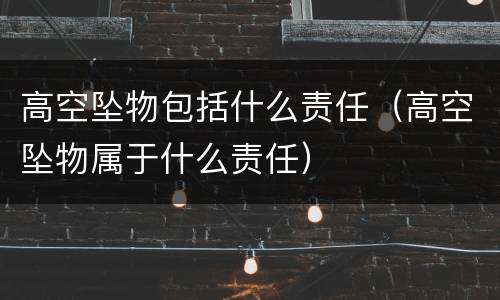 高空坠物包括什么责任（高空坠物属于什么责任）