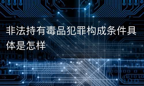 非法持有毒品犯罪构成条件具体是怎样