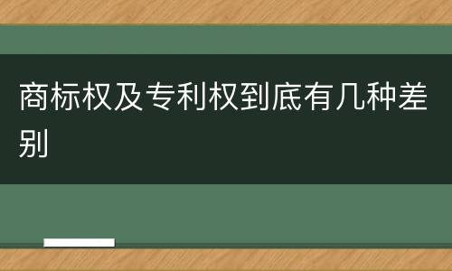 商标权及专利权到底有几种差别