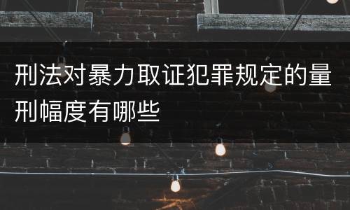 刑法对暴力取证犯罪规定的量刑幅度有哪些