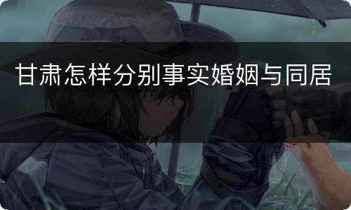 甘肃怎样分别事实婚姻与同居
