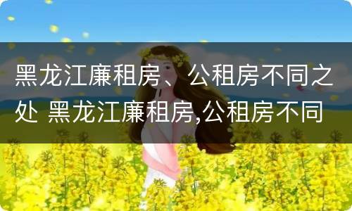 黑龙江廉租房、公租房不同之处 黑龙江廉租房,公租房不同之处在哪
