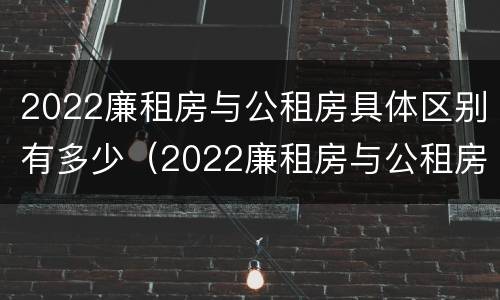 2022廉租房与公租房具体区别有多少（2022廉租房与公租房具体区别有多少个）