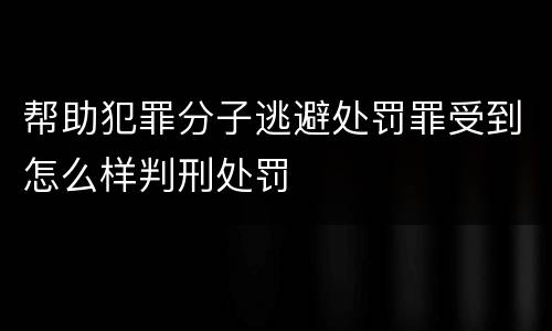 帮助犯罪分子逃避处罚罪受到怎么样判刑处罚