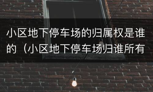 小区地下停车场的归属权是谁的（小区地下停车场归谁所有）