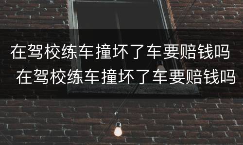 在驾校练车撞坏了车要赔钱吗 在驾校练车撞坏了车要赔钱吗现在