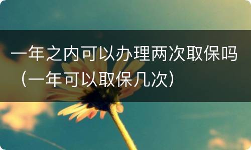 一年之内可以办理两次取保吗（一年可以取保几次）