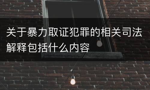 关于暴力取证犯罪的相关司法解释包括什么内容