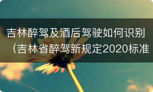 吉林醉驾及酒后驾驶如何识别（吉林省醉驾新规定2020标准处罚）