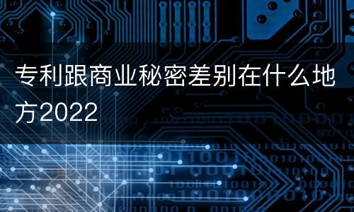 专利跟商业秘密差别在什么地方2022
