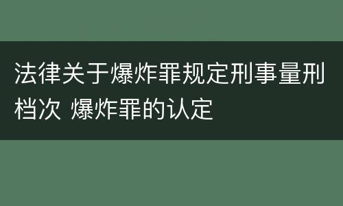 法律关于爆炸罪规定刑事量刑档次 爆炸罪的认定