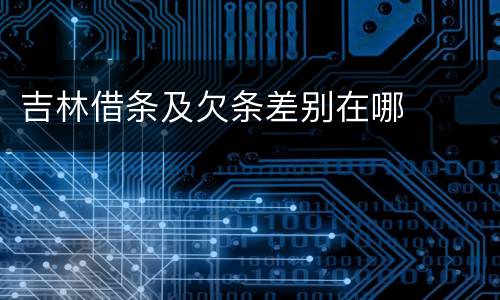 吉林借条及欠条差别在哪
