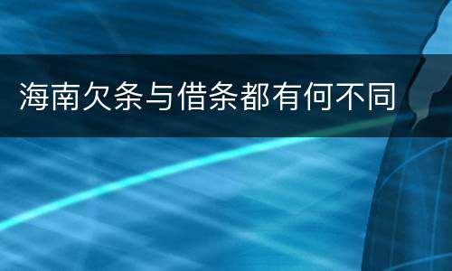 海南欠条与借条都有何不同