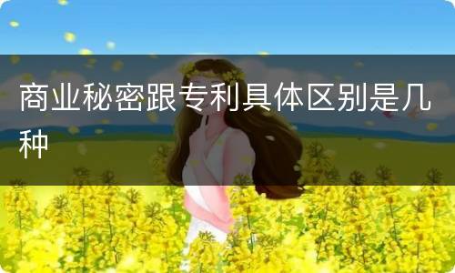 商业秘密跟专利具体区别是几种