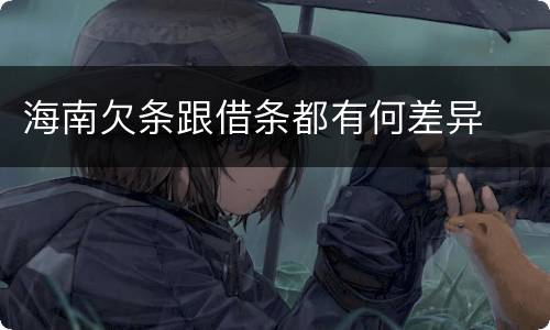 海南欠条跟借条都有何差异