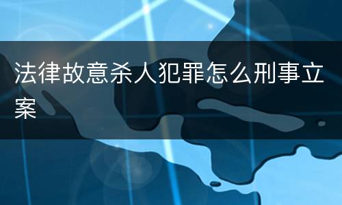 法律故意杀人犯罪怎么刑事立案