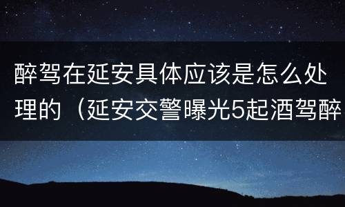 醉驾在延安具体应该是怎么处理的(延安交警曝光5起酒驾醉驾案例)