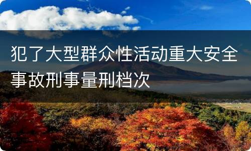 犯了大型群众性活动重大安全事故刑事量刑档次