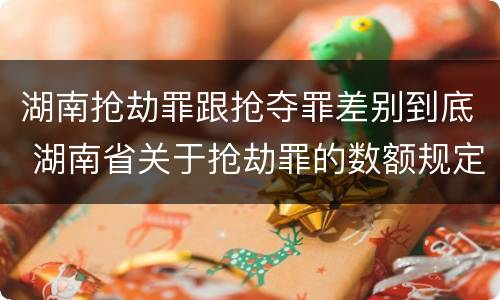 湖南抢劫罪跟抢夺罪差别到底 湖南省关于抢劫罪的数额规定