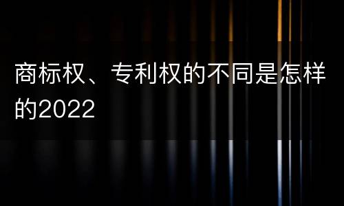 商标权、专利权的不同是怎样的2022