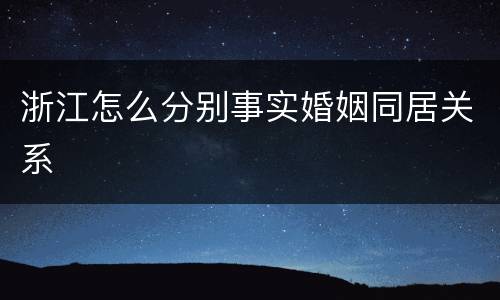 浙江怎么分别事实婚姻同居关系