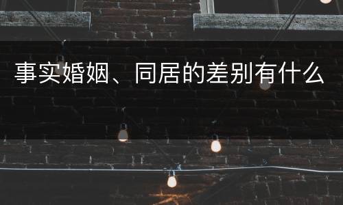 事实婚姻、同居的差别有什么