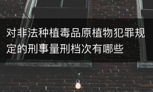 对非法种植毒品原植物犯罪规定的刑事量刑档次有哪些