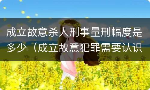 成立故意杀人刑事量刑幅度是多少（成立故意犯罪需要认识到哪些客观事实）
