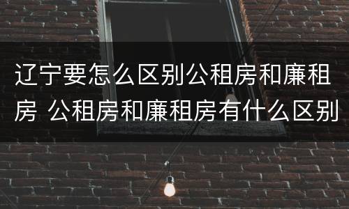 辽宁要怎么区别公租房和廉租房 公租房和廉租房有什么区别,哪个更好点