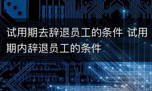 试用期去辞退员工的条件 试用期内辞退员工的条件