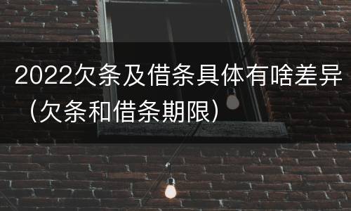 2022欠条及借条具体有啥差异（欠条和借条期限）