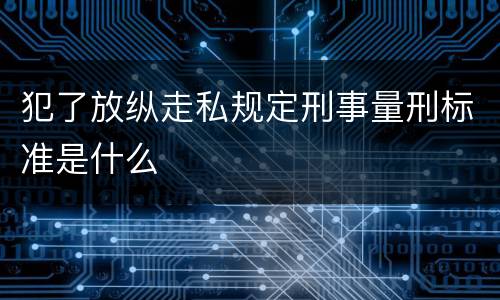 犯了放纵走私规定刑事量刑标准是什么